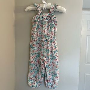 Mayoral Floral Poplin Jumpsuit in Jade/Multicolor, size 12m.